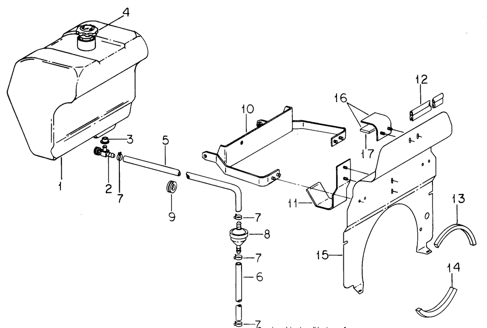 Fuel Tank And Support Diagram and Parts List for 1914 145986100-145986399-146986100-146986399 Cub Cadet Lawn Tractor